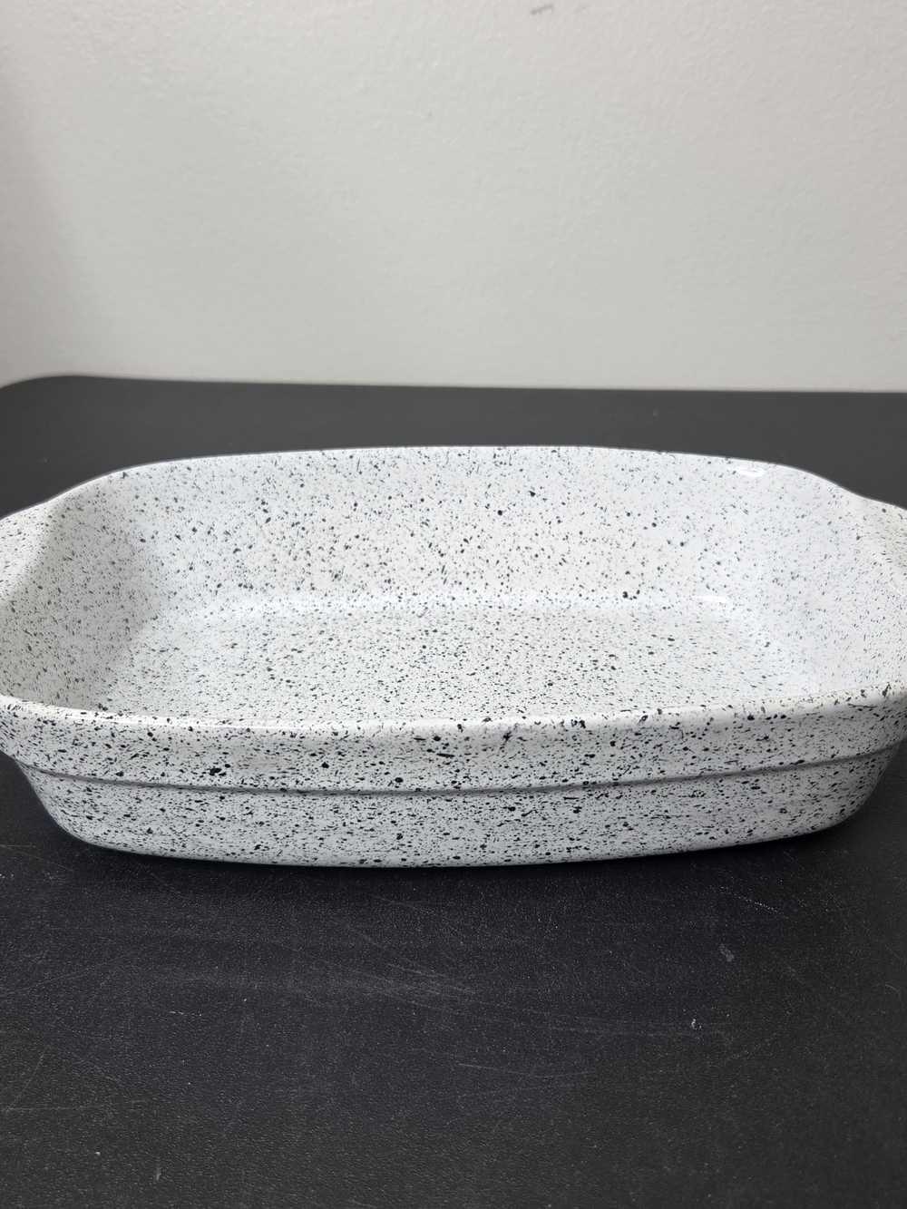 Speckled White Stoneware Baking Dish Made In Portugal